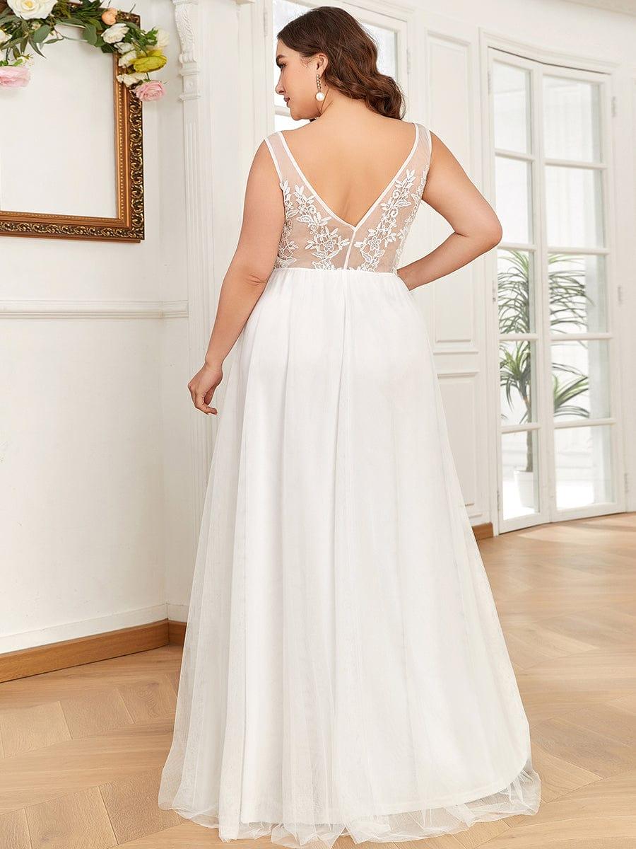 Maxi Long Elegant Ethereal Tulle Evening Dress #color_White