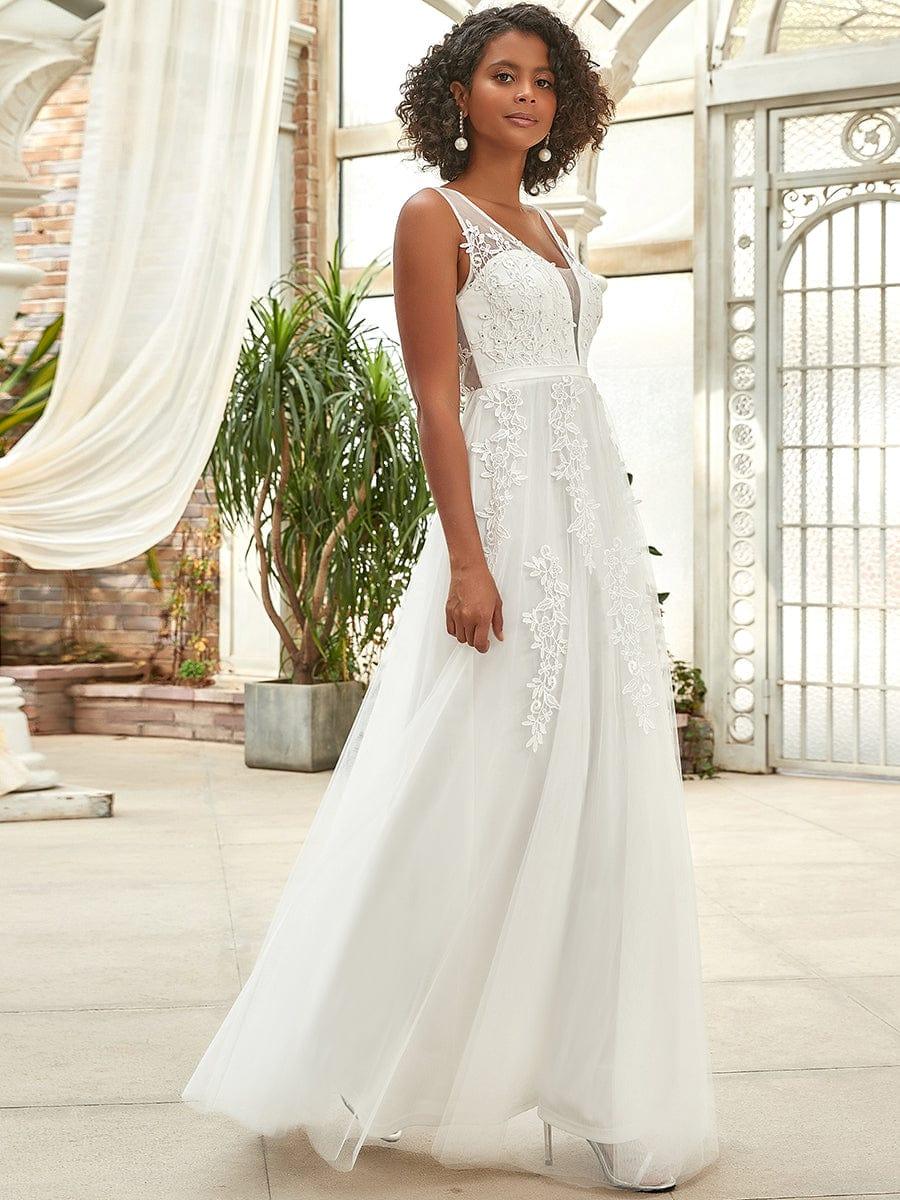Maxi Long Elegant Ethereal Tulle Evening Dress #color_White