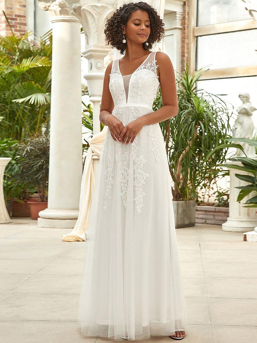 Maxi Long Elegant Ethereal Tulle Evening Dress #color_White