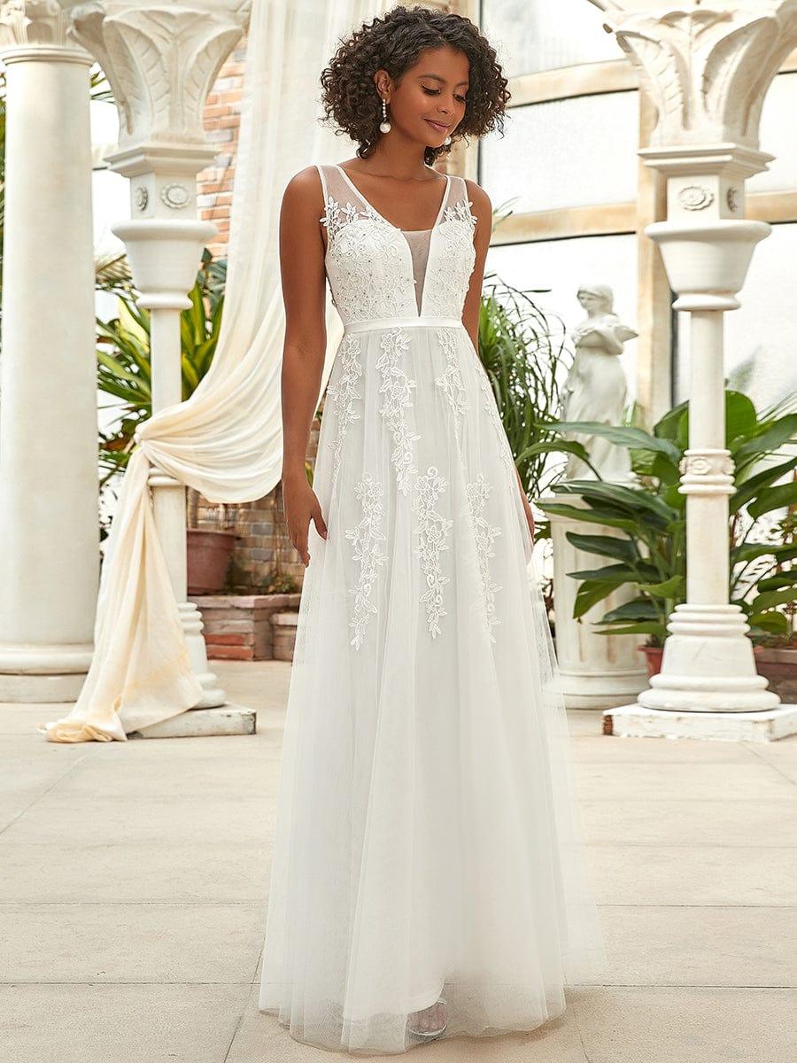 Maxi Long Elegant Ethereal Tulle Evening Dress #color_White