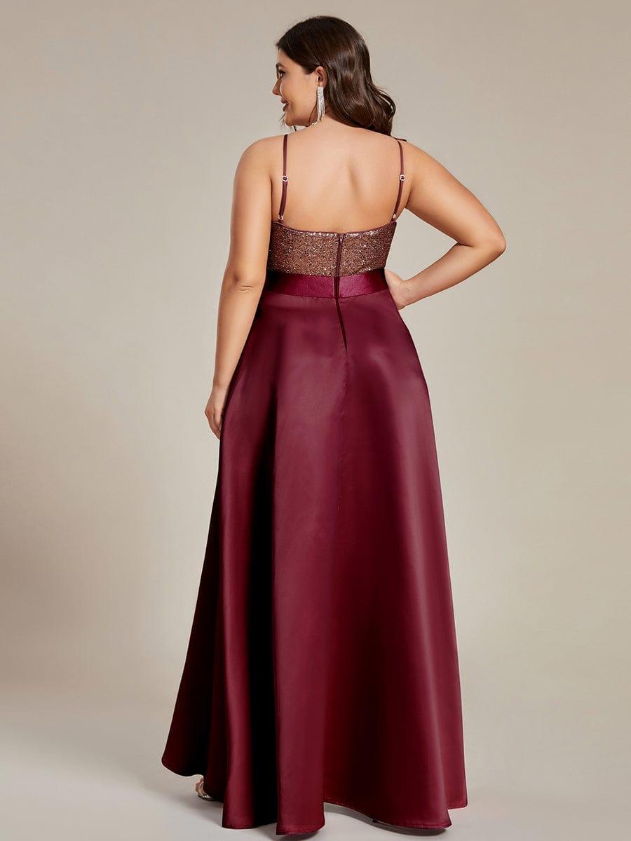 Asymmetrical Plus Size Formal Dresses for Prom #color_Burgundy