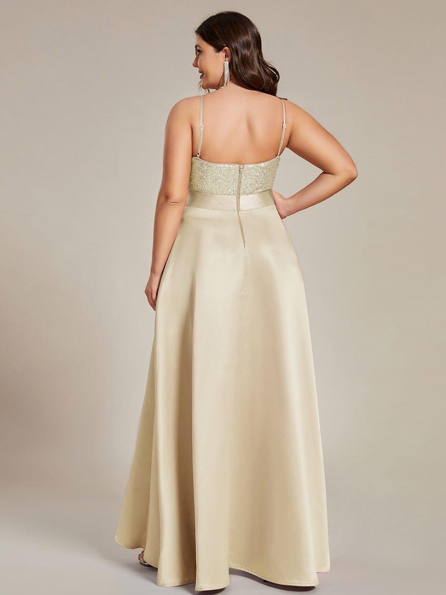 Asymmetrical Plus Size Formal Dresses for Prom #color_Rose Gold