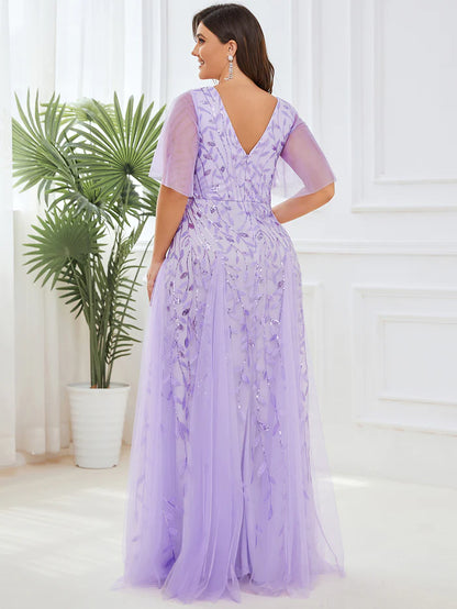 Plus Size Floor Length Formal Evening Gowns for Weddings Wholesale EE00736