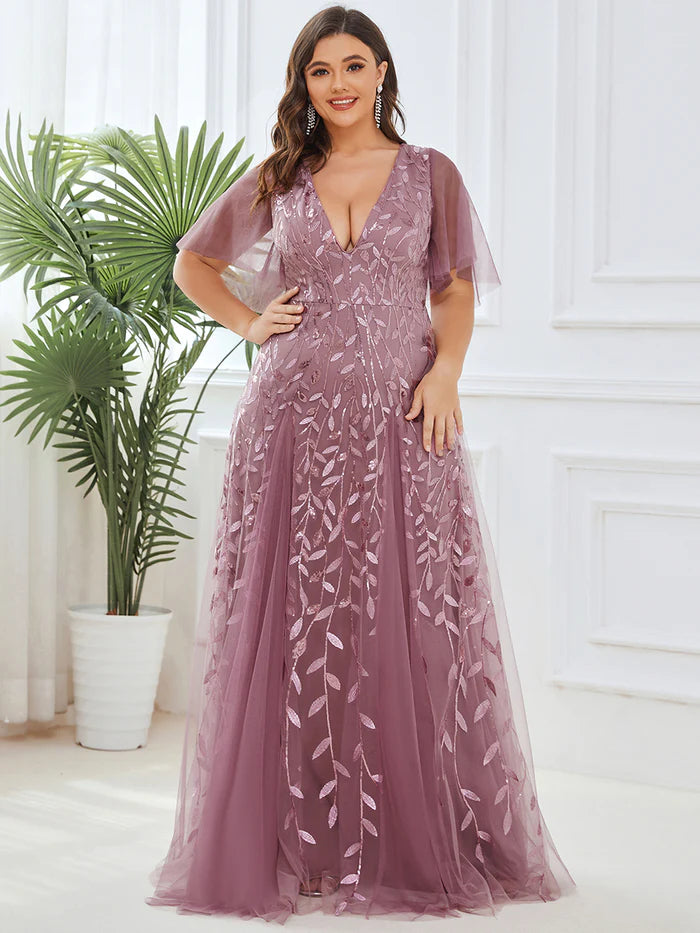 Plus Size Floor Length Formal Evening Gowns for Weddings Wholesale EE00736