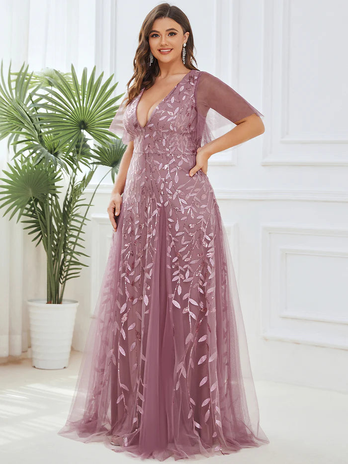 Plus Size Floor Length Formal Evening Gowns for Weddings Wholesale EE00736