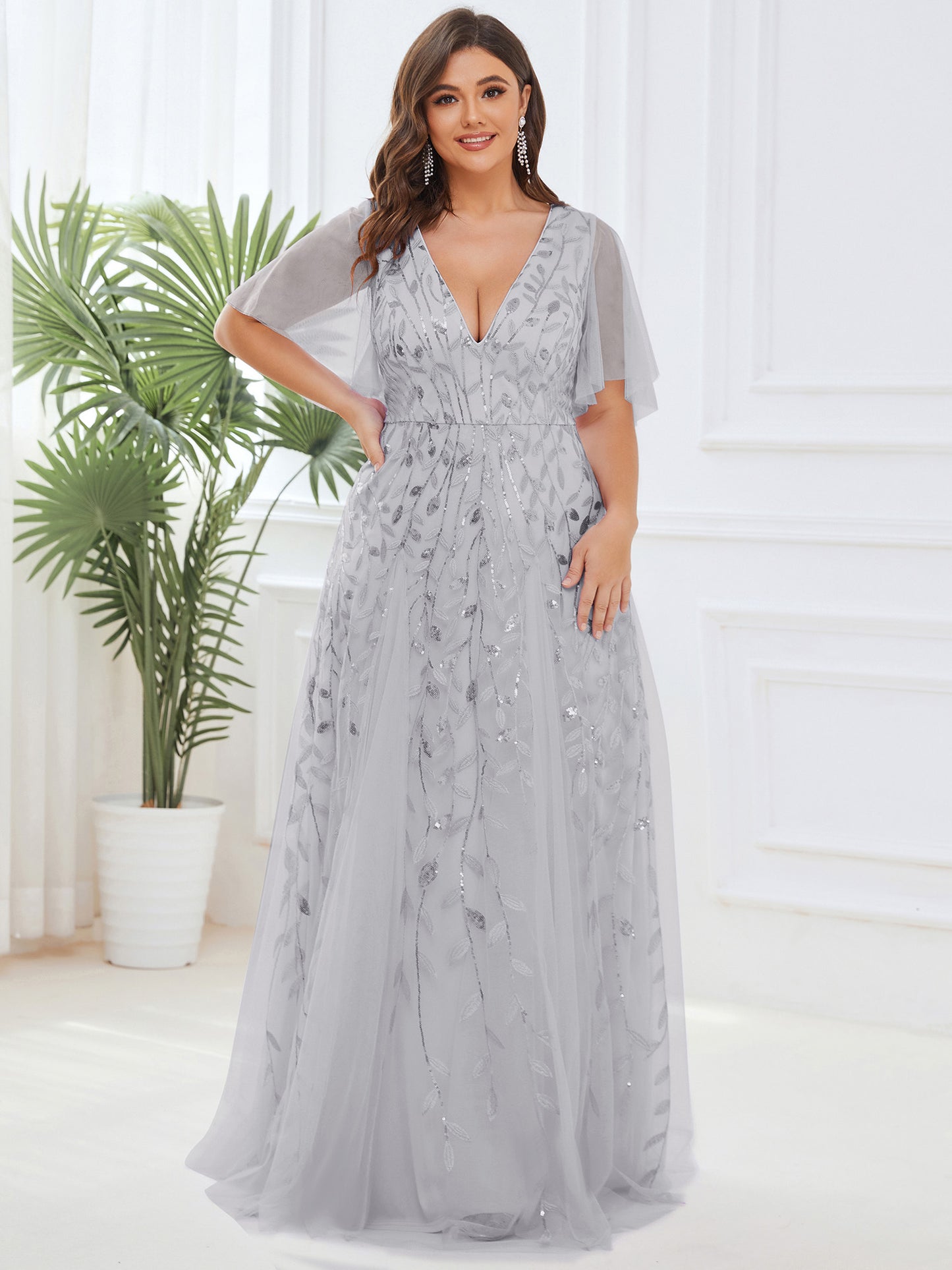 Plus Size Floor Length Formal Evening Gowns for Weddings Wholesale EE00736