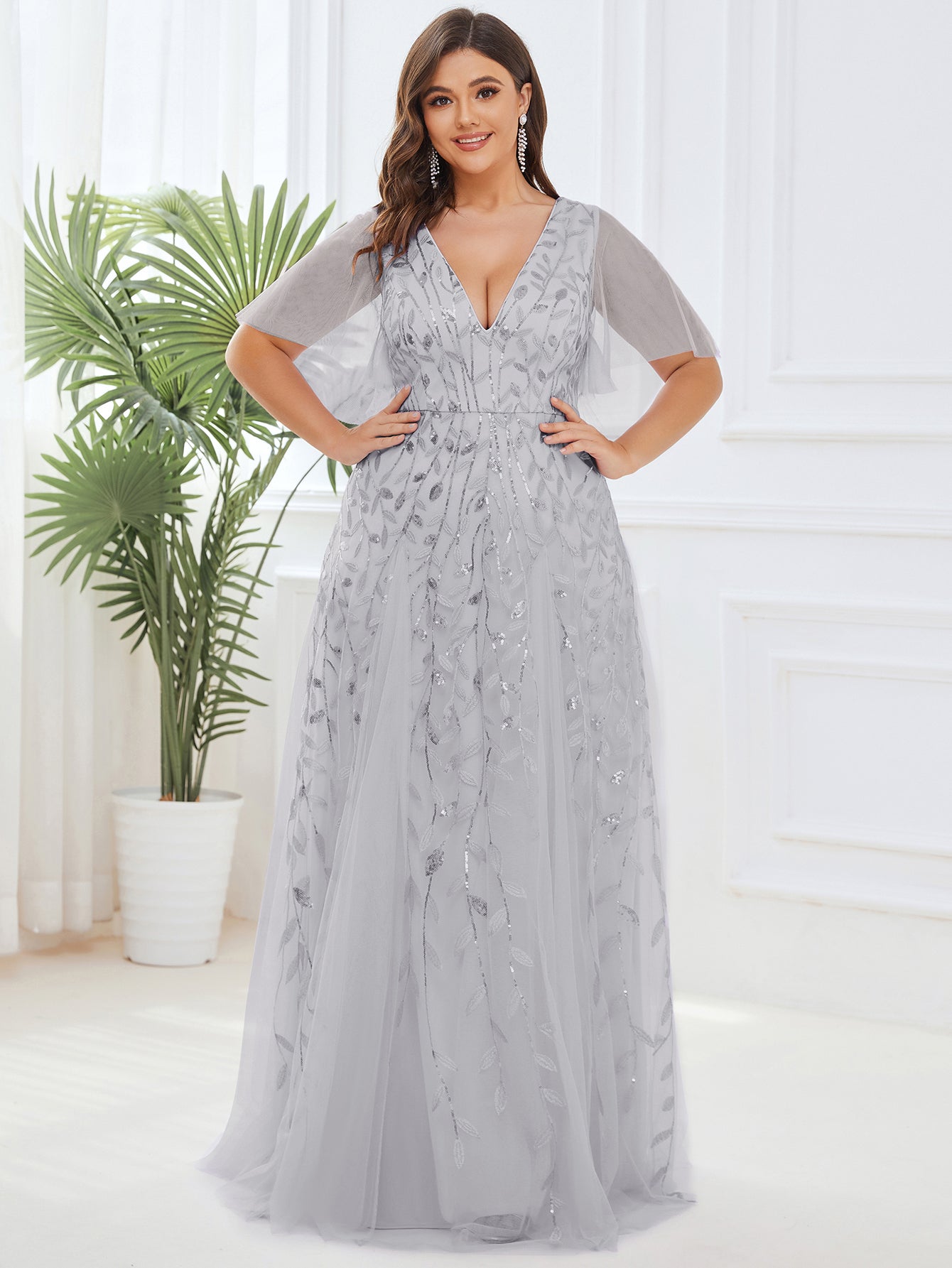 Plus Size Floor Length Formal Evening Gowns for Weddings Wholesale EE00736