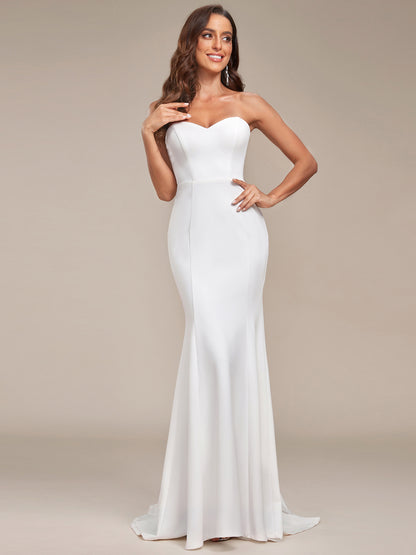 Simple Strapless Mermaid Eloping Dress for Wedding