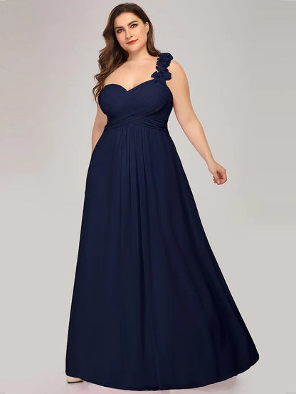 Maxi Long Flower One Shoulder Maternity Dress