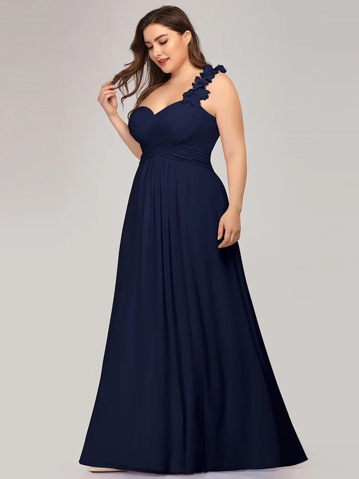 Maxi Long Flower One Shoulder Maternity Dress