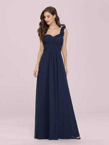 Maxi Long Flower One Shoulder Maternity Dress