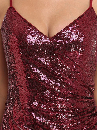 Sexy Sequin Backless Fishtail Evening Gowns for Women