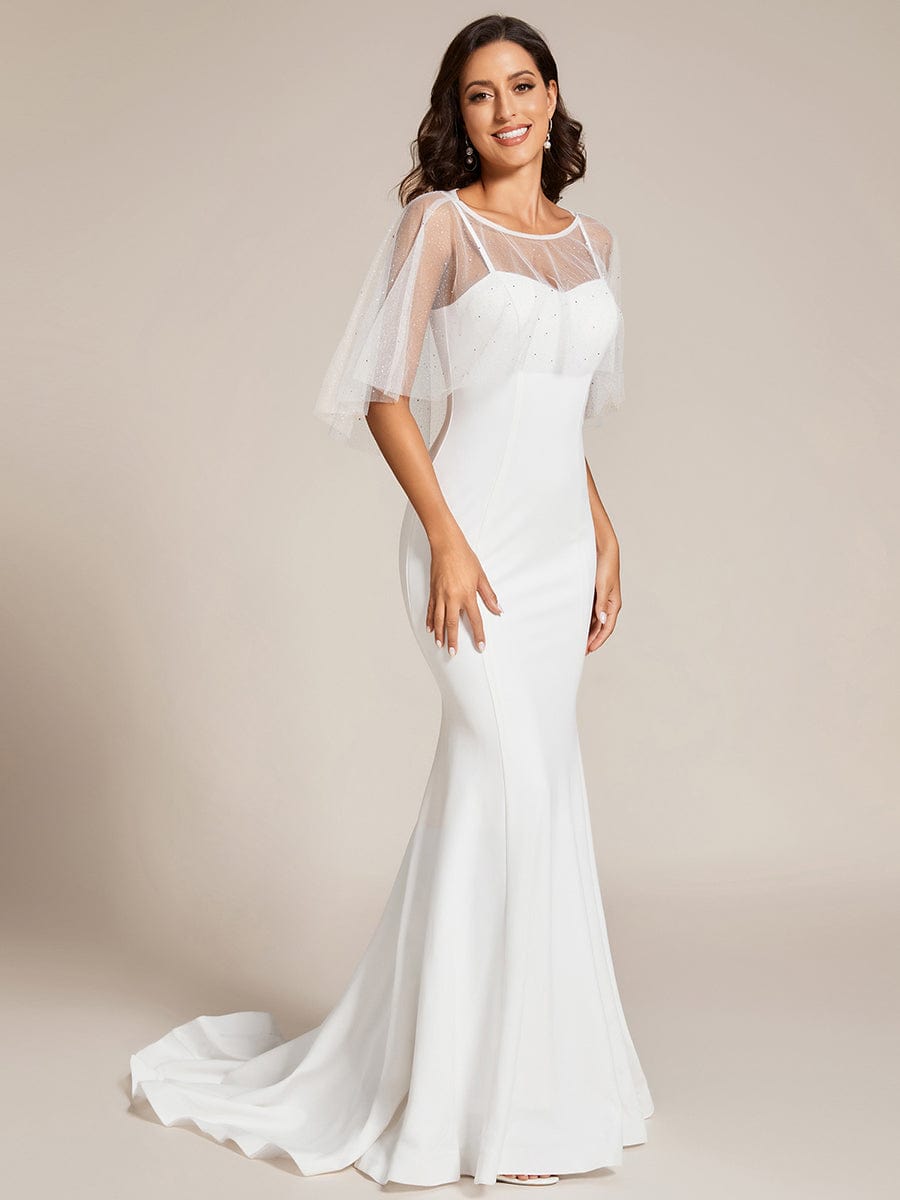 Custom Size Sweetheart Neckline Bodycon Floor Length Wedding Dress #color_White