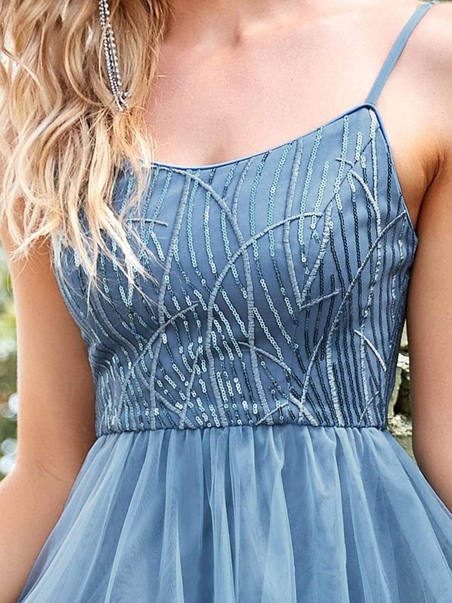 Color=Dusty Navy | Magnificent Paillette Design Short Prom Dresses-Dusty Navy 3