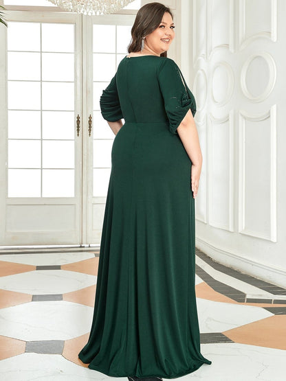 Custom Size Simple Bodycon Maxi Mermaid Formal Evening Dress #color_Dark Green 