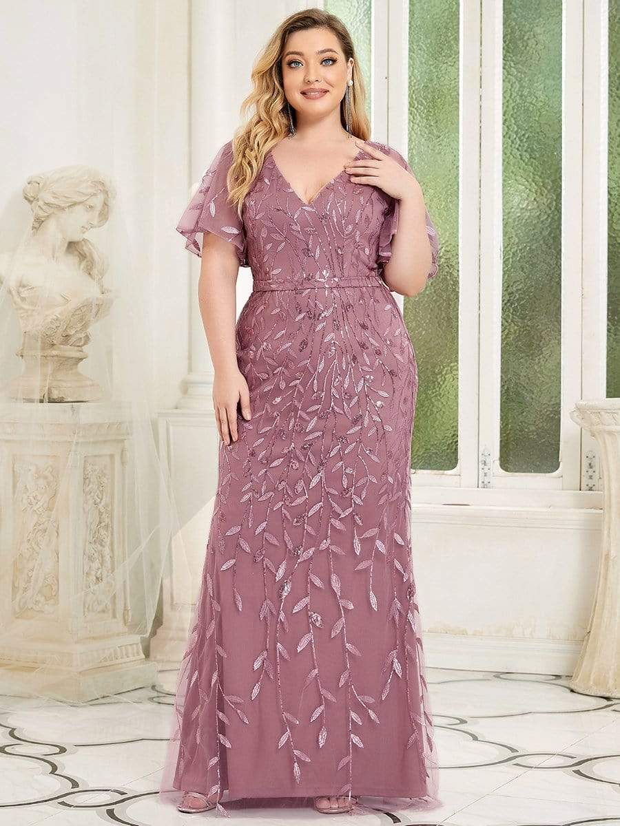 Plus Size Long Mermaid Formal Dresses for Weddings #color_Purple Orchid