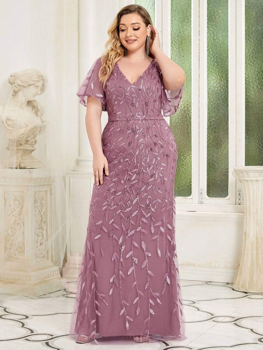 Plus Size Long Mermaid Formal Dresses for Weddings #color_Purple Orchid