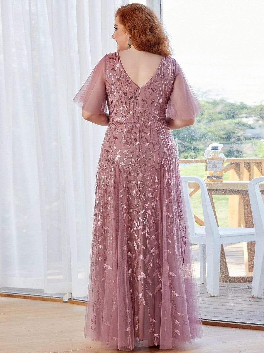 Plus Size Floor Length Formal Evening Gowns for Weddings #color_Purple Orchid 