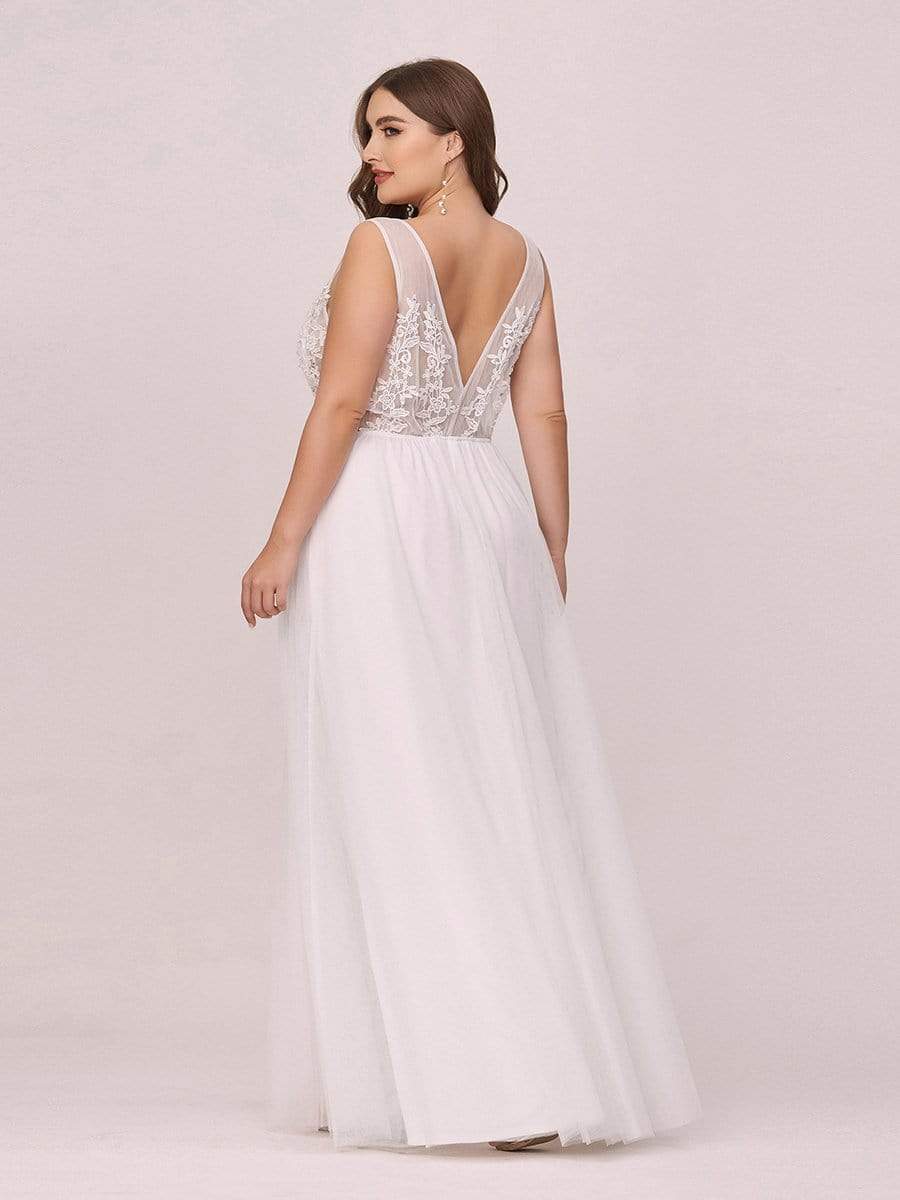 Maxi Long Elegant Ethereal Tulle Prom Dress #color_White 