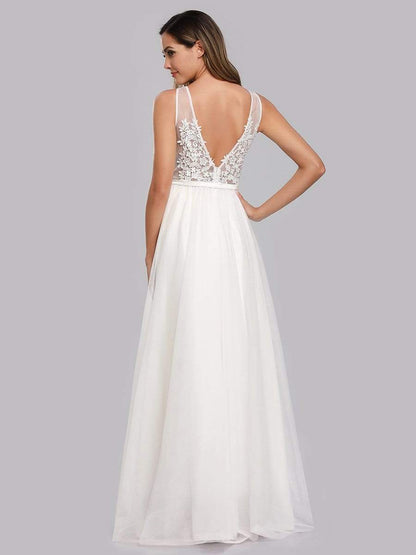 Maxi Long Elegant Ethereal Tulle Prom Dress #color_White 