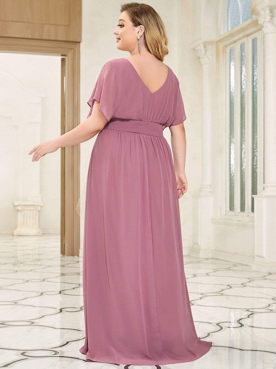 Custom Size Empire Waist Chiffon Formal Maxi Evening Dress #color_Purple Orchid 