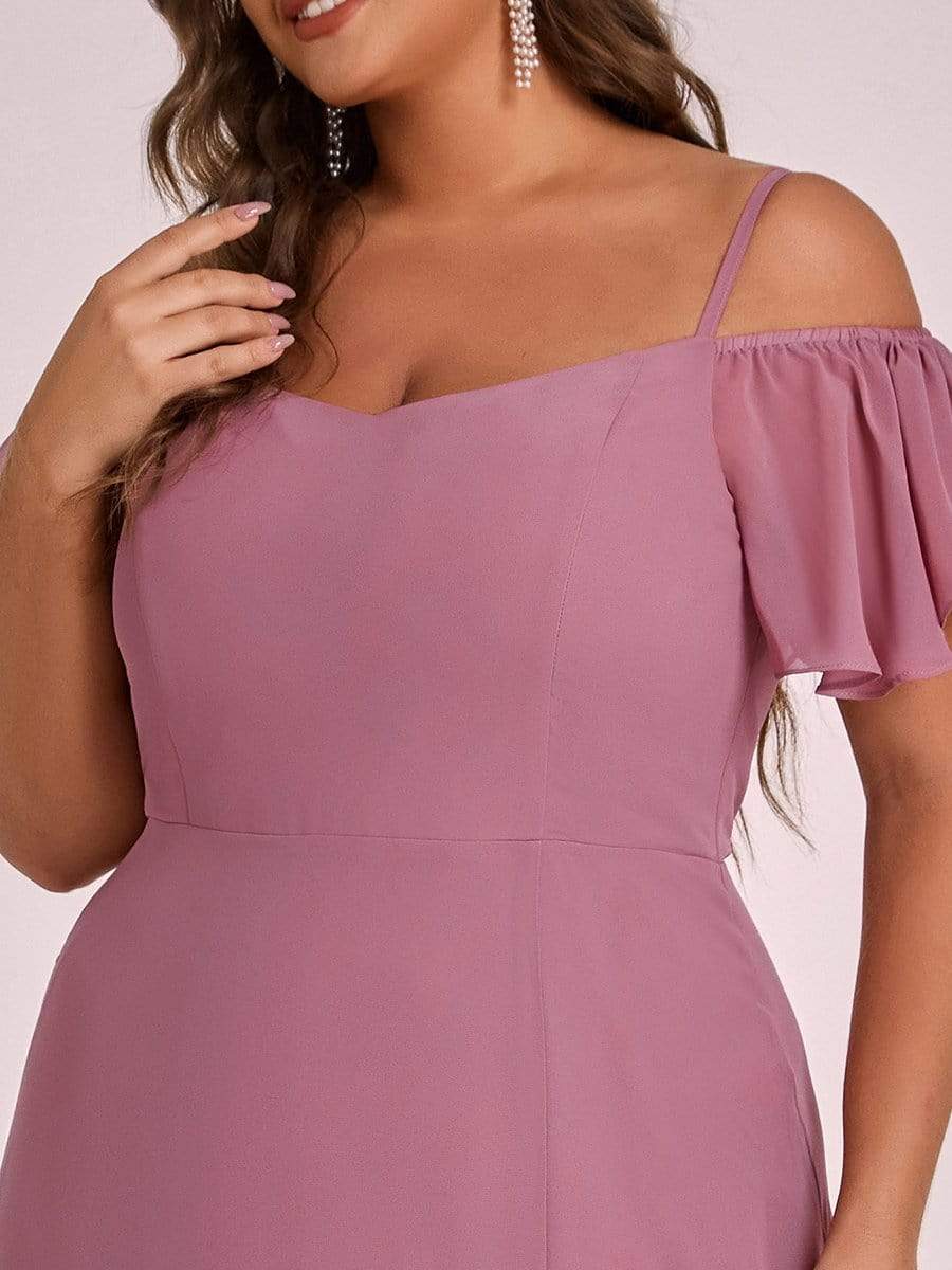 Plus Size Sexy High Slit Long Formal Evening Dresses #color_Purple Orchid 