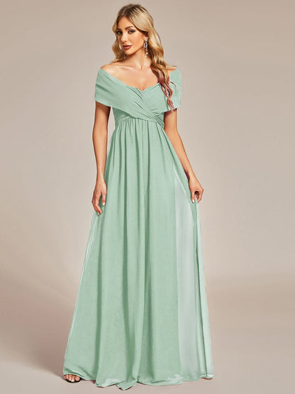 Custom Size Convertible Chiffon Pleated A-Line Bridesmaid Dress #color_Mint Green