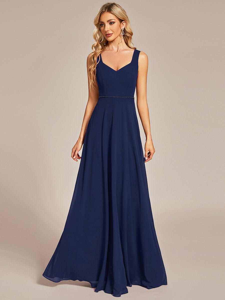 Sweetheart Chiffon Sleeveless Bridesmaid Dress with Back Hollow Out