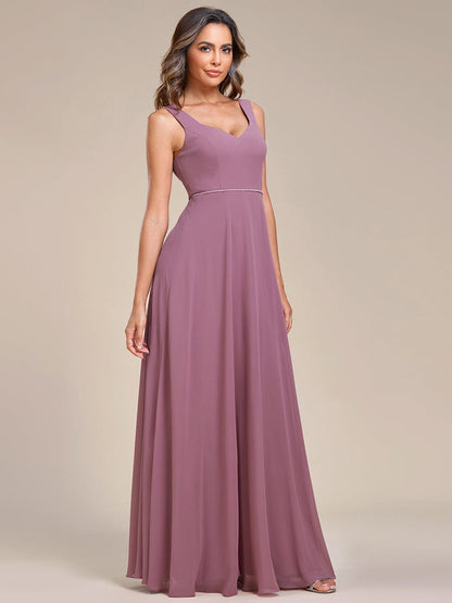 Sweetheart Chiffon Sleeveless Bridesmaid Dress with Back Hollow Out #color_Purple Orchid