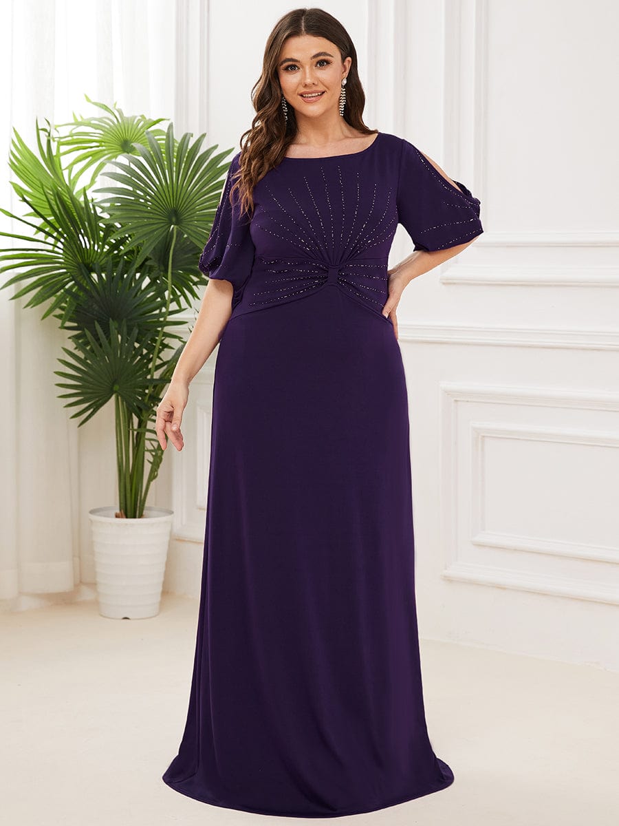 Simple Plus Size Bodycon Maxi Mermaid Formal Evening Dress #color_Dark Purple