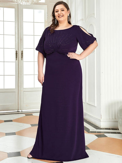 Custom Size Simple Bodycon Maxi Mermaid Formal Evening Dress #color_Dark Purple 